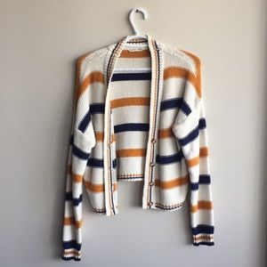 Bluenotes Mustard & Navy Knit cardigan